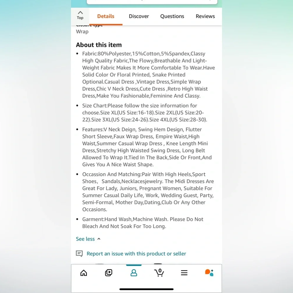 Lavender midi wrap dress, size XXL - Picture 6 of 6